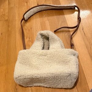 Laundry By Shelli Segal Women’s Cream Sherpa Shoulder Bag